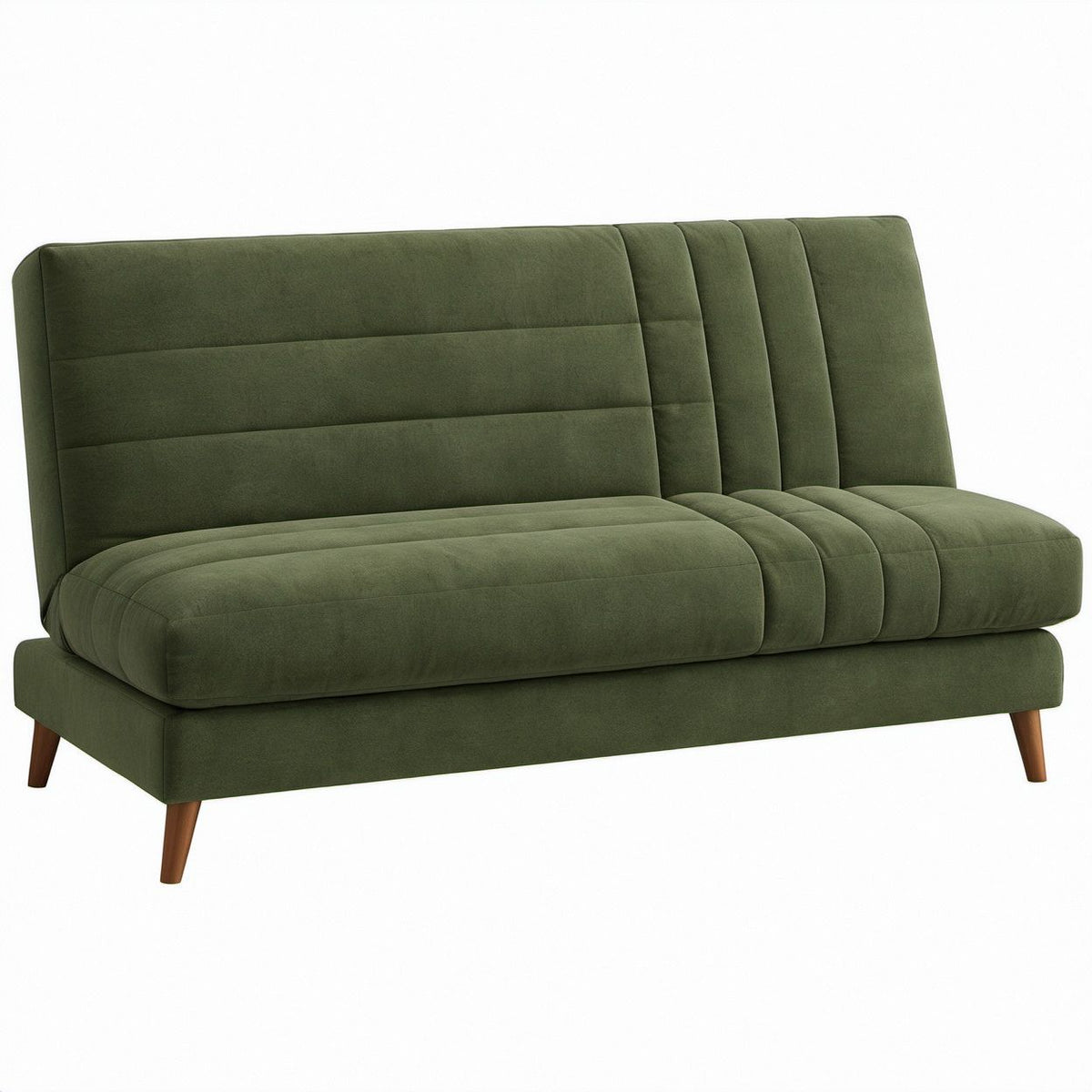 Sofá de 2 Lugares em Veludo Verde-oliva com Pés Castanhos, 145 x 82 x 85 cm