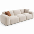 Sofá Modular Retangular em Bouclé Creme 300 x 105 x 73 cm